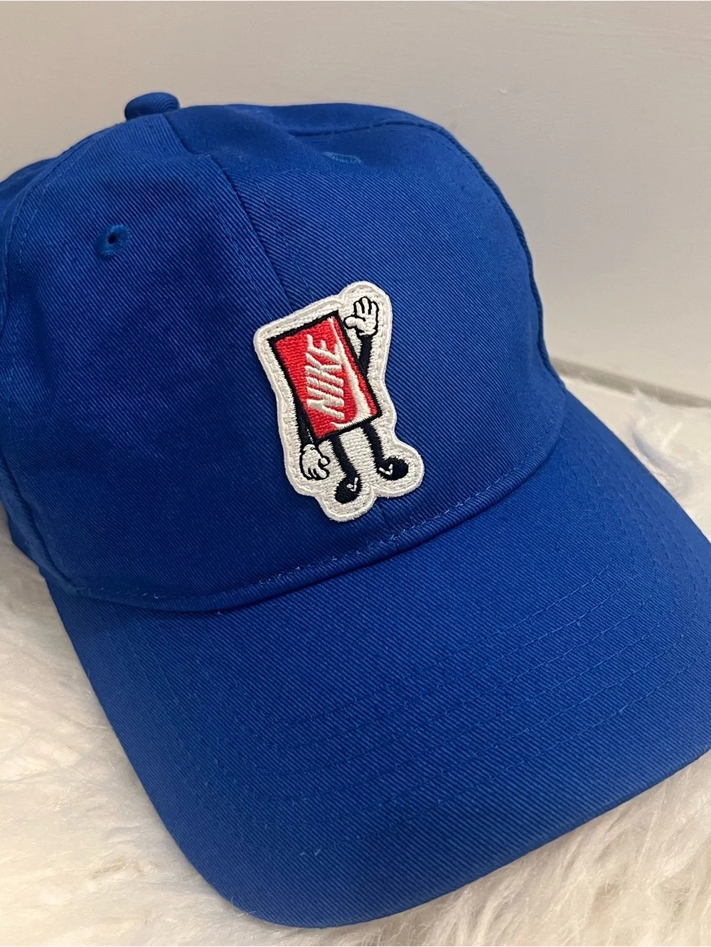 Rare HTF Nike Club Kids Adjustable “Boxy” Shoebox Character Cap Hat - Royal Blue